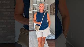 Casual (but classy) summer look ☀️ #shorts #over50style