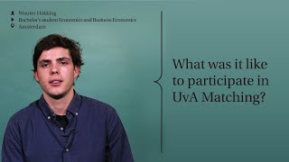 Celebrity What was it like to participate in UvA Matching? | ASK UvA Profile