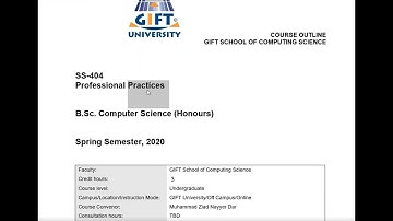 SS-404 Professional Practices by Dr. Ziad Nayyer (Lecture 2)