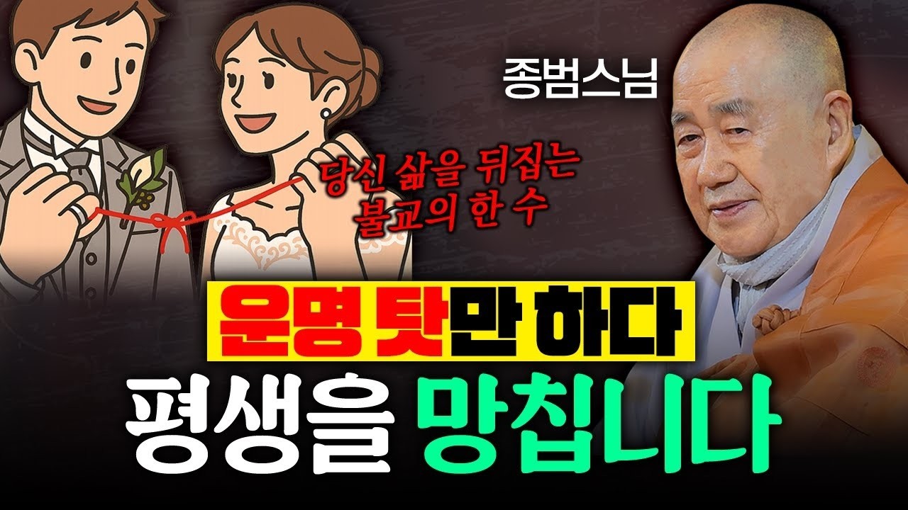 운명 탓만 하다 평생을 망칩니다 '당신 삶을 뒤집는 불교의 한 수'│종범스님 법문 몰아보기 #종범스님 #사주팔자 #업보