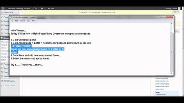 BestWebsitesDesigner.com tutorial on how to make footer menu dynamic in wordpress