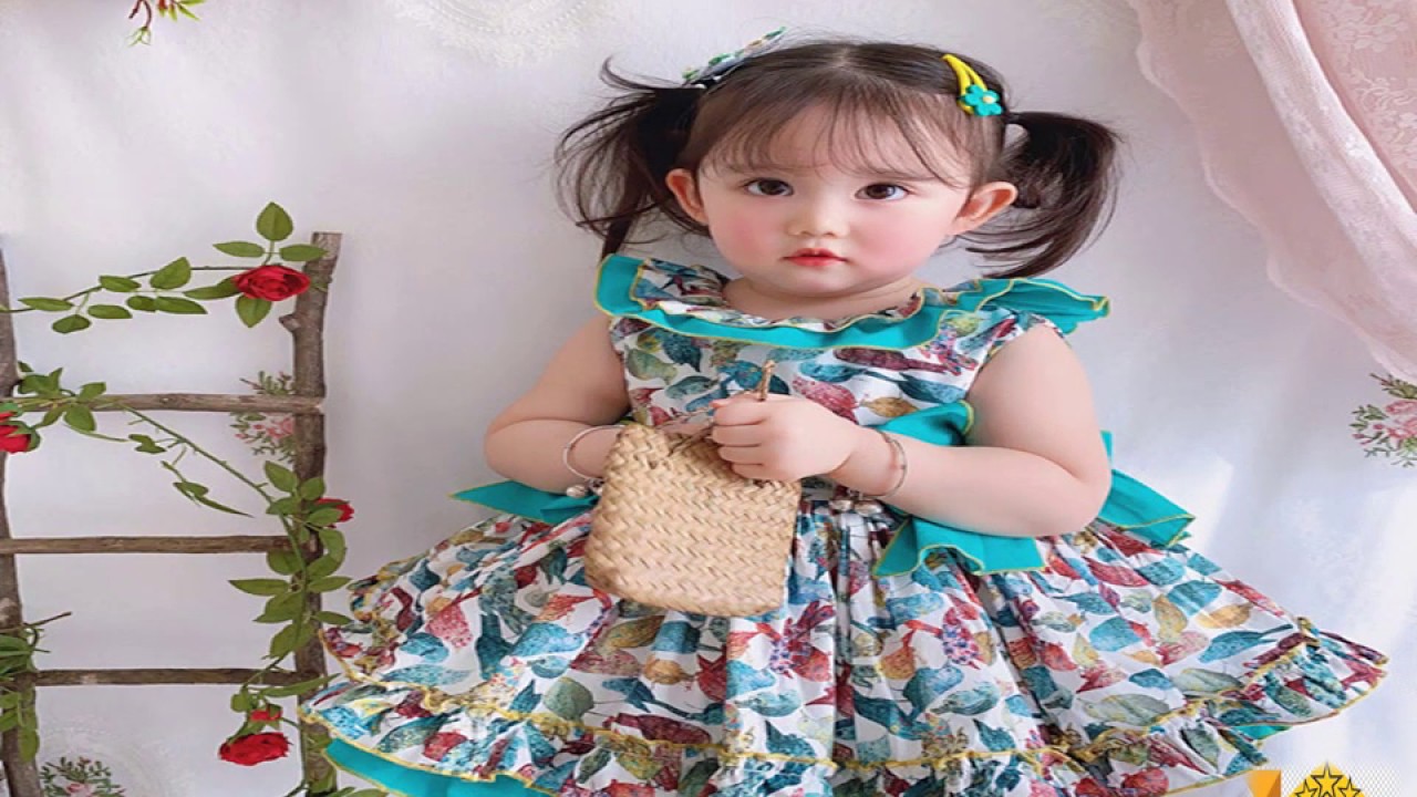 Custom Spain Baby Girl Clothes Toddler Girl's Birthday Cake Dress Floral Princess Dress Sleeveless