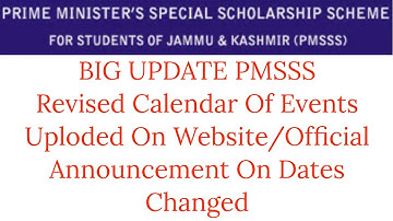 Revised Calendar of Events Released On PMSSS Website/Choice Filling To Start From 23rd August/SB.