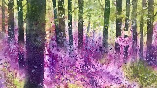 Atmospheric Landscape Watercolour Trees & Heather Tutorial