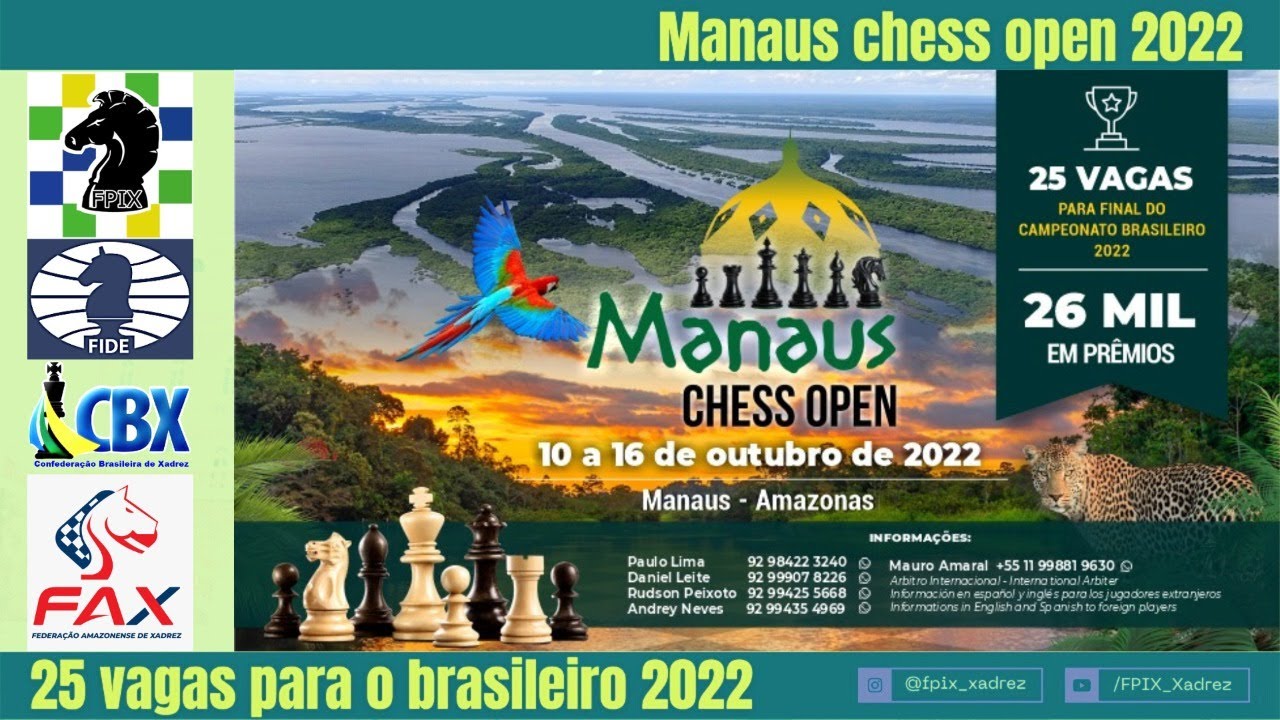 Manaus Chess Open reúne os mestres do xadrez de alto nível