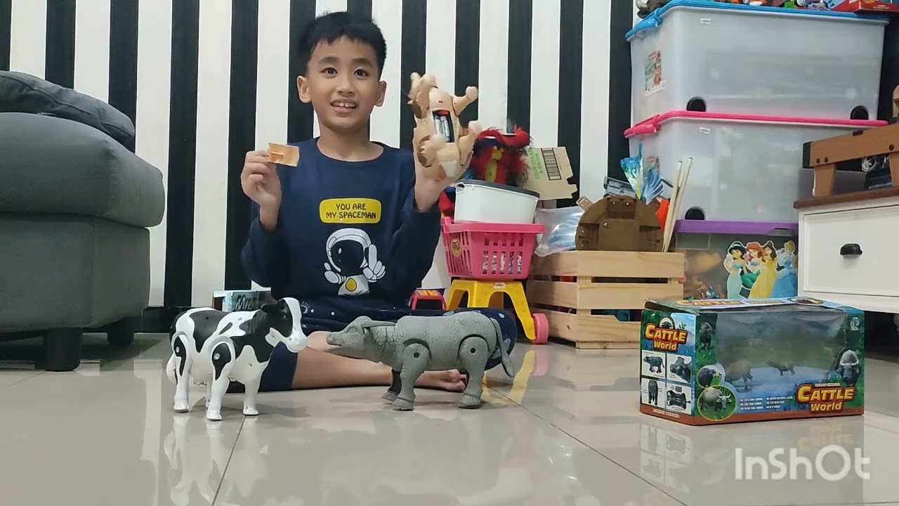 Ryuu unboxing mainan Kerbau dkk