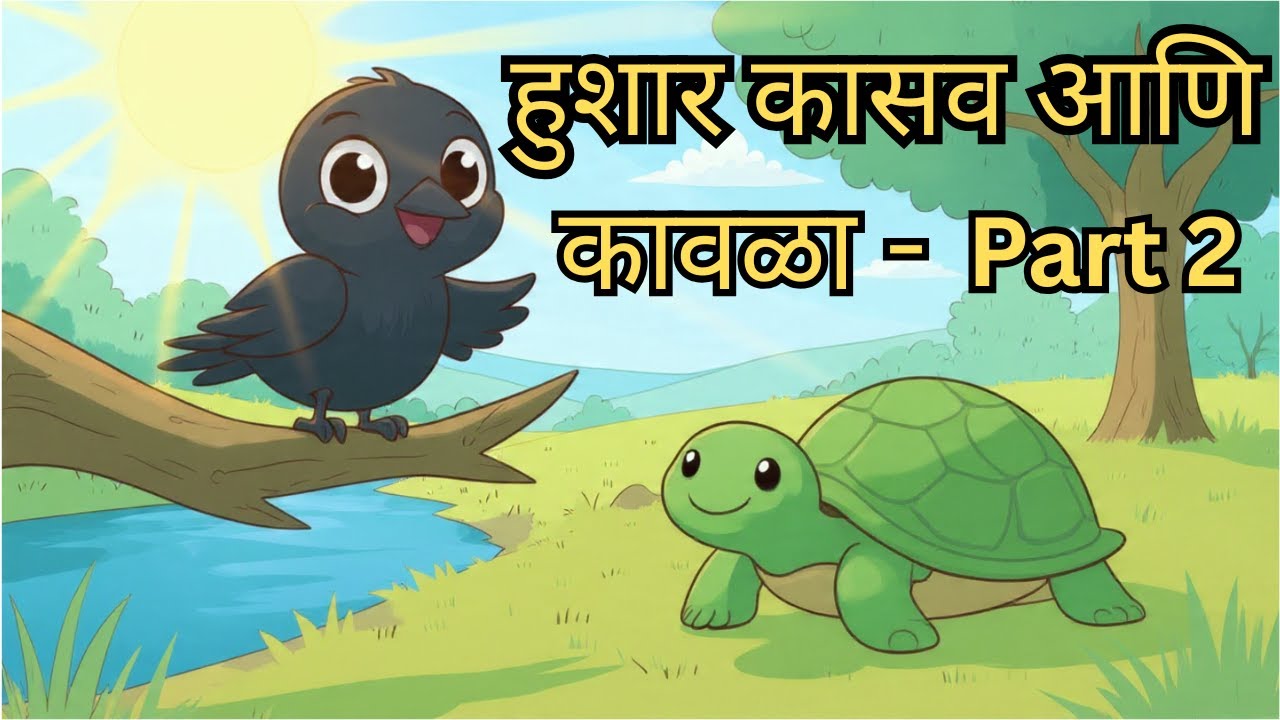 हुशार कासव आणि कावळा-2 | The Clever Turtle and the Crow|Marathi Kids Story 