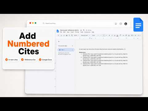 How to Add Vancouver Style Reference in Google Docs (Medical References Standard)