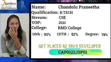 JSpiders Hyderabad JNTU  | Student Testimonial | Got Placed As Java Developer