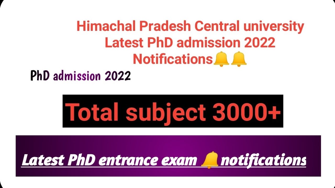 PhD  Central university 2022// PhD admission central university Himachal Pradesh // dharamshala PhD!