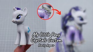 MLP Custom: Crystal Rarity - My Little Pony G4 OOAK Repair, Rehair & Repaint (Tinsel and Gems)