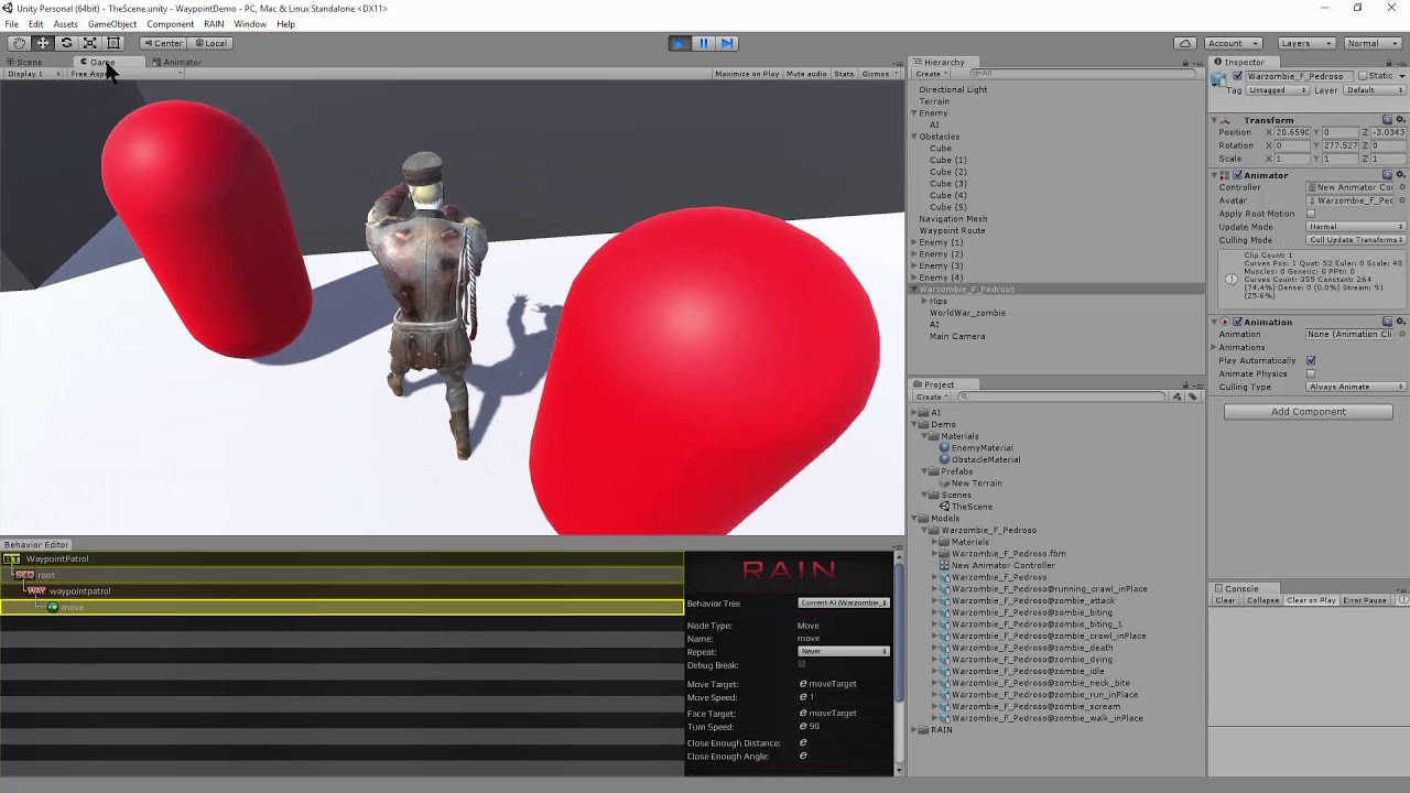Mixamo to Rain AI For Unity Waypoint Routes - YouTube