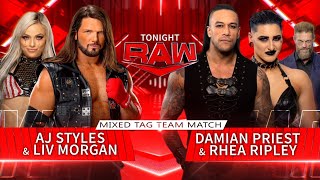 AJ Styles & Liv Morgan Vs Damián Priest & Rhea Ripley - WWE Raw 23/05/2022 (En Español)