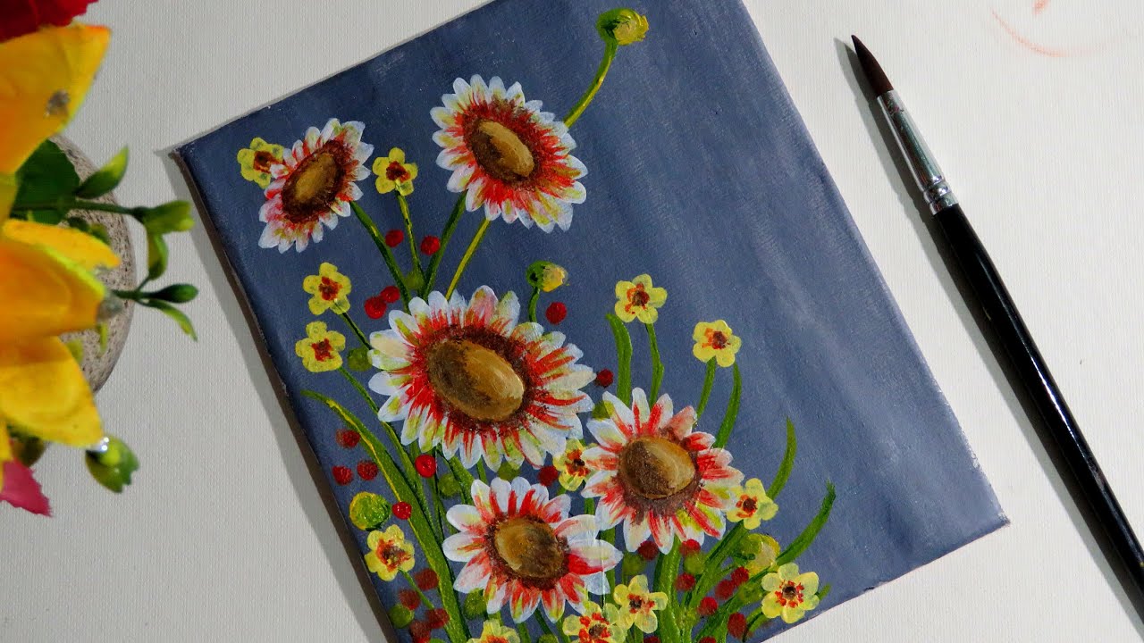 EASY FLOWER PAINTING ACRYLIC FLOWER PAINTING ABSTRACT ACRYLIC PAINTING Maxresdefault