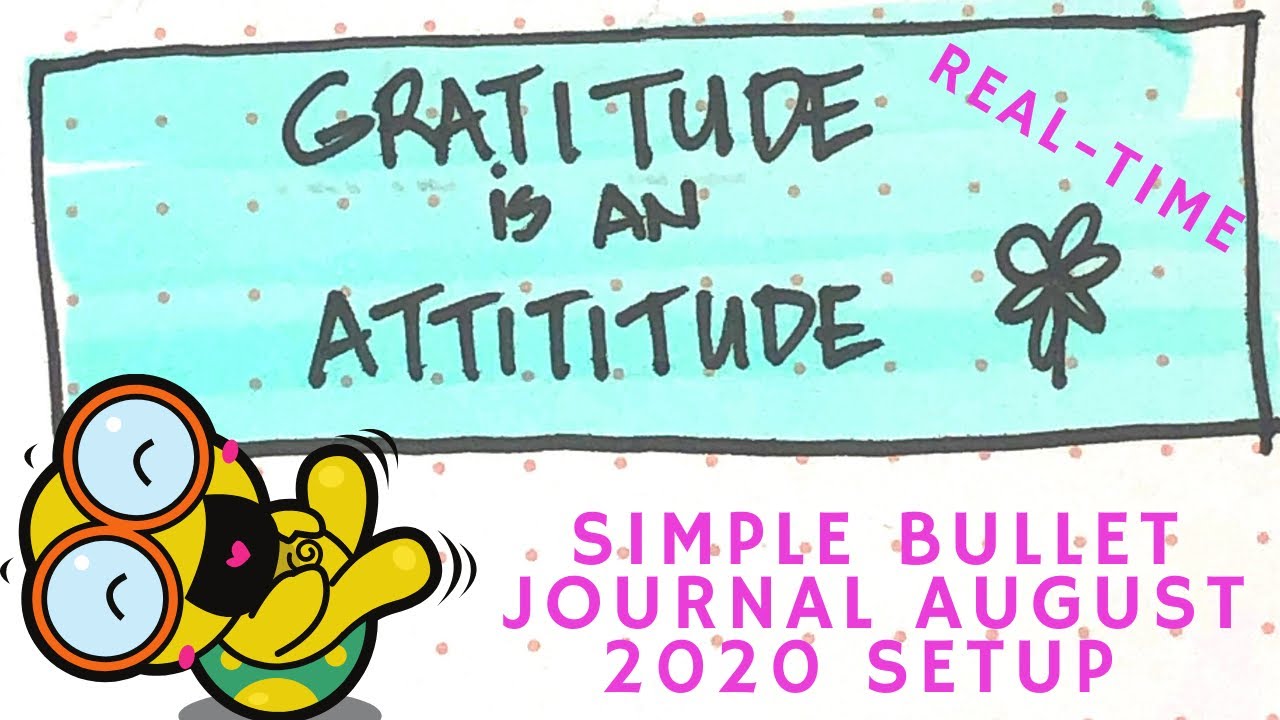 Real-time Simple Bullet Journal August 2020 Spread | 