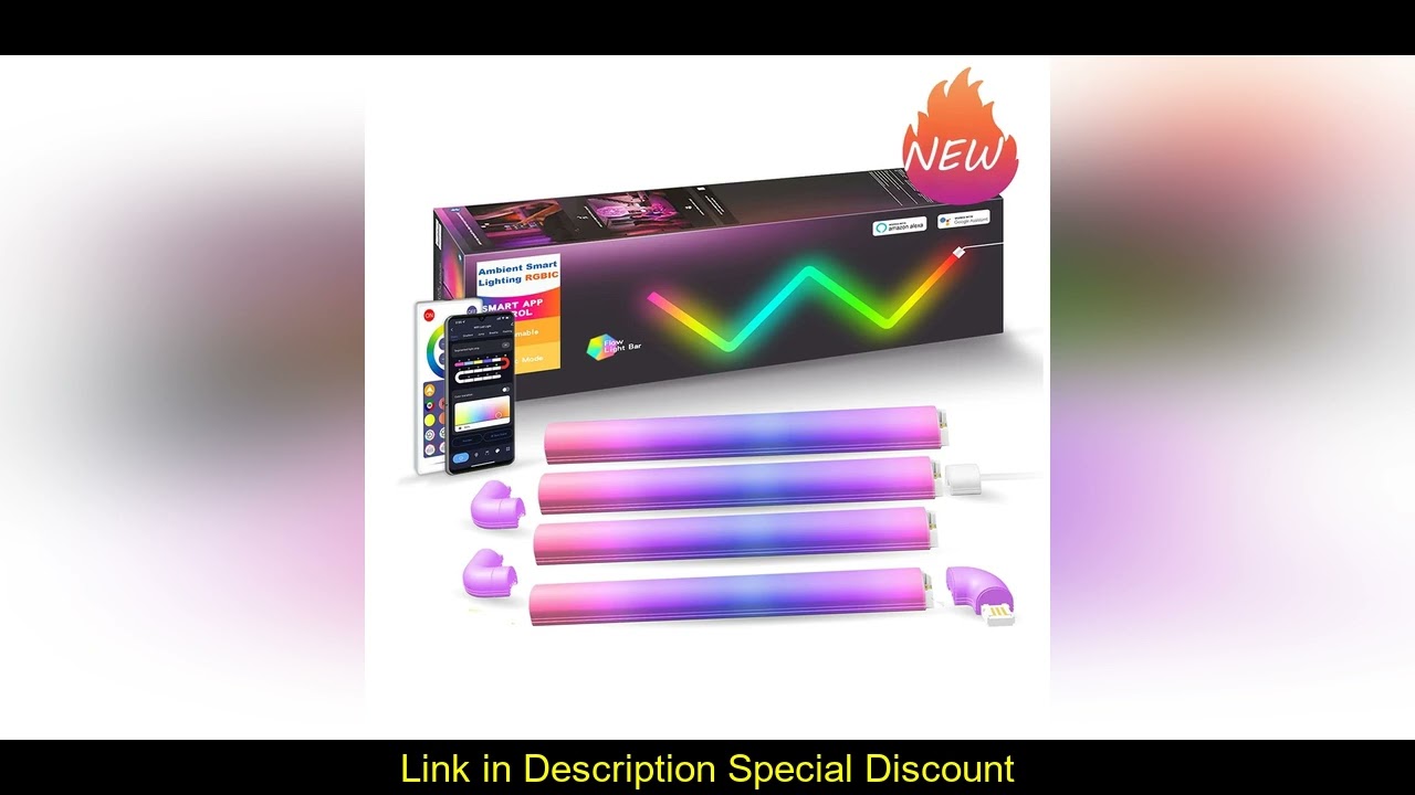 LED Smart Wall Light RGB Light Bar Bluetooth WIFIAPP Control Music Sync DIY Night Light TV Bedroom
