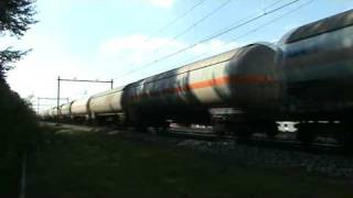 Gas Tankers Freight Train At Blerick, The Nl 13-6-2009 With Bauhreihe 189 Db Schenker