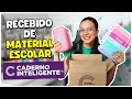 Recebi uma caixa de material escolar do caderno inteligente 