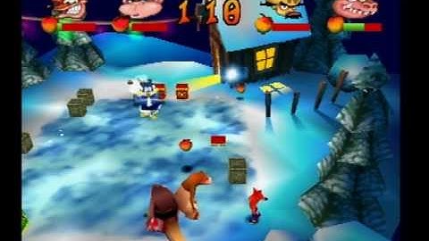 Crash Bash Snow Bash PS1 Gameplay