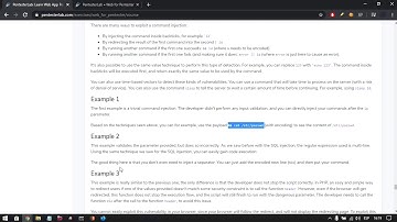 Web for Pentester - Command Injection
