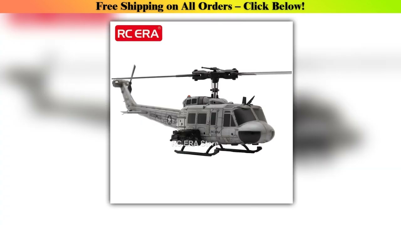 RC ERA C032 UH1 Huey Weathered Marine 6ch RC Helicopter with Optical Flow TOF Auto Stabilized