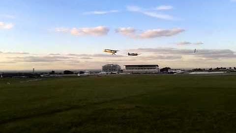 Piper Cub deadstick landing (near collision)