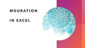 Modified duration in Excel