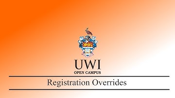 The UWI Open Campus Student Override Process Semester I 2019/2020