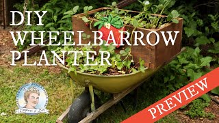 http://empressofdirt.net/strawberry-wheelbarrow-planter/ I got this wheelbarrow from the trash and it was in pretty good shape except 