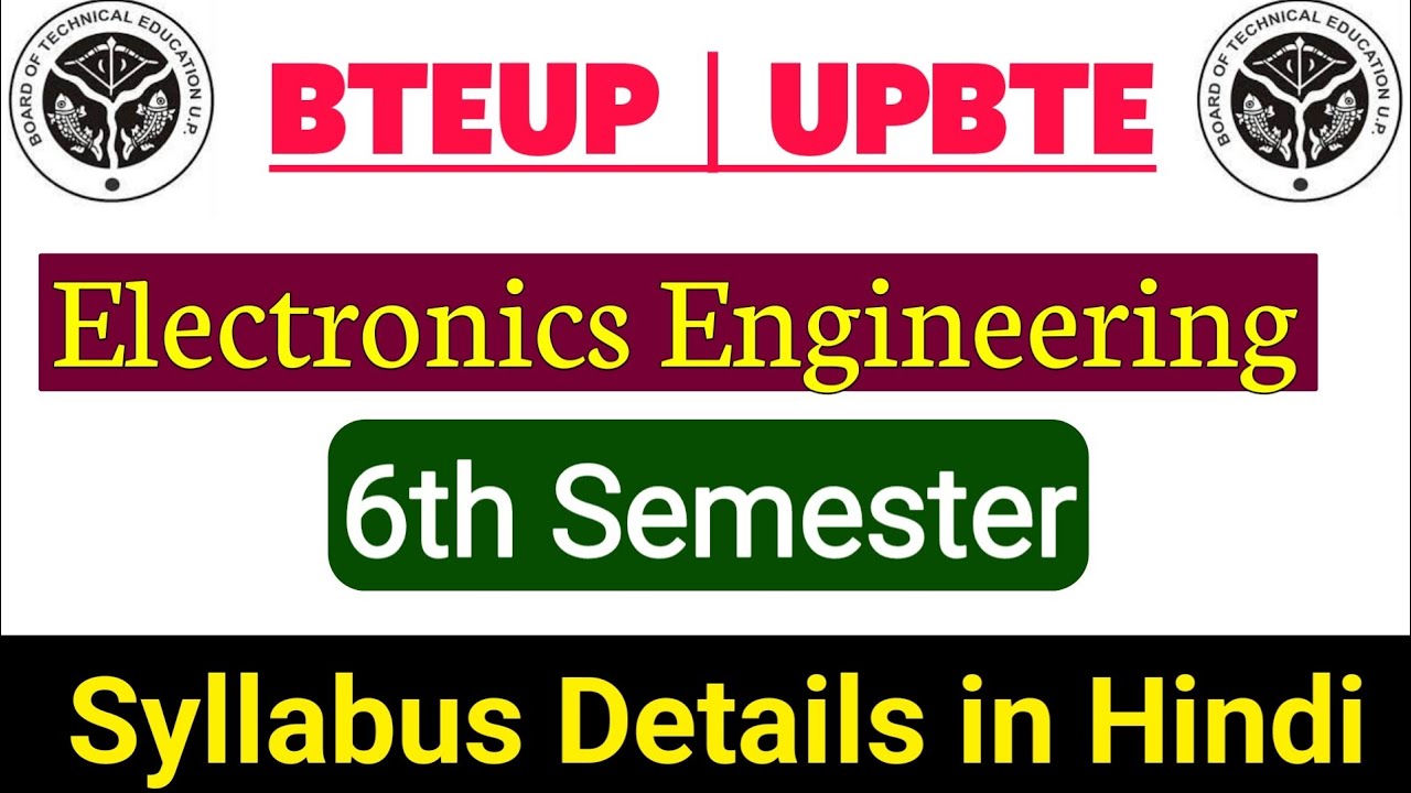 Bteup Electronics Engineering 6th Semester Syllabus | Bteup Even Semester Syllabus - Studycoach91