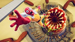 NARROW BRIDGE OVER WORM PIT FIGHTS | TABS - Totally Accurate Battle Simulator