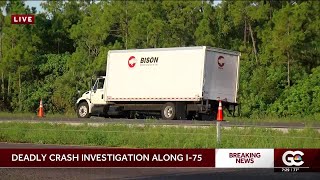 One person dead in crash involving a pedestrian and box truck on I-75 southbound near Colonial Blvd