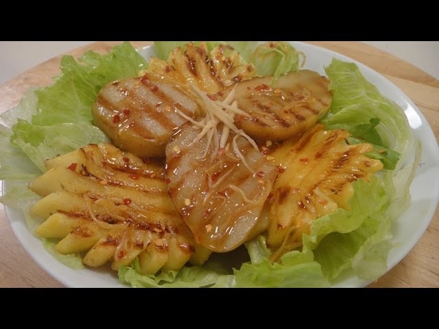 Grilled Fruits With Ginger Honey Dressing