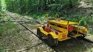 Railroad speeder work ride at the CVRT Ossipee Line (B&M Conway Branch) Timelapse