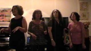 A capella quartet singing Java Jive