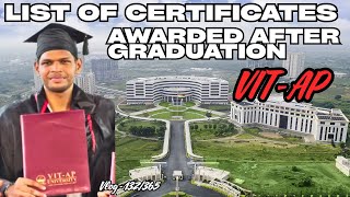 List of Certificates Awarded After Graduating from VIT-AP | VIT-AP Alumni | Detailed Explanation
