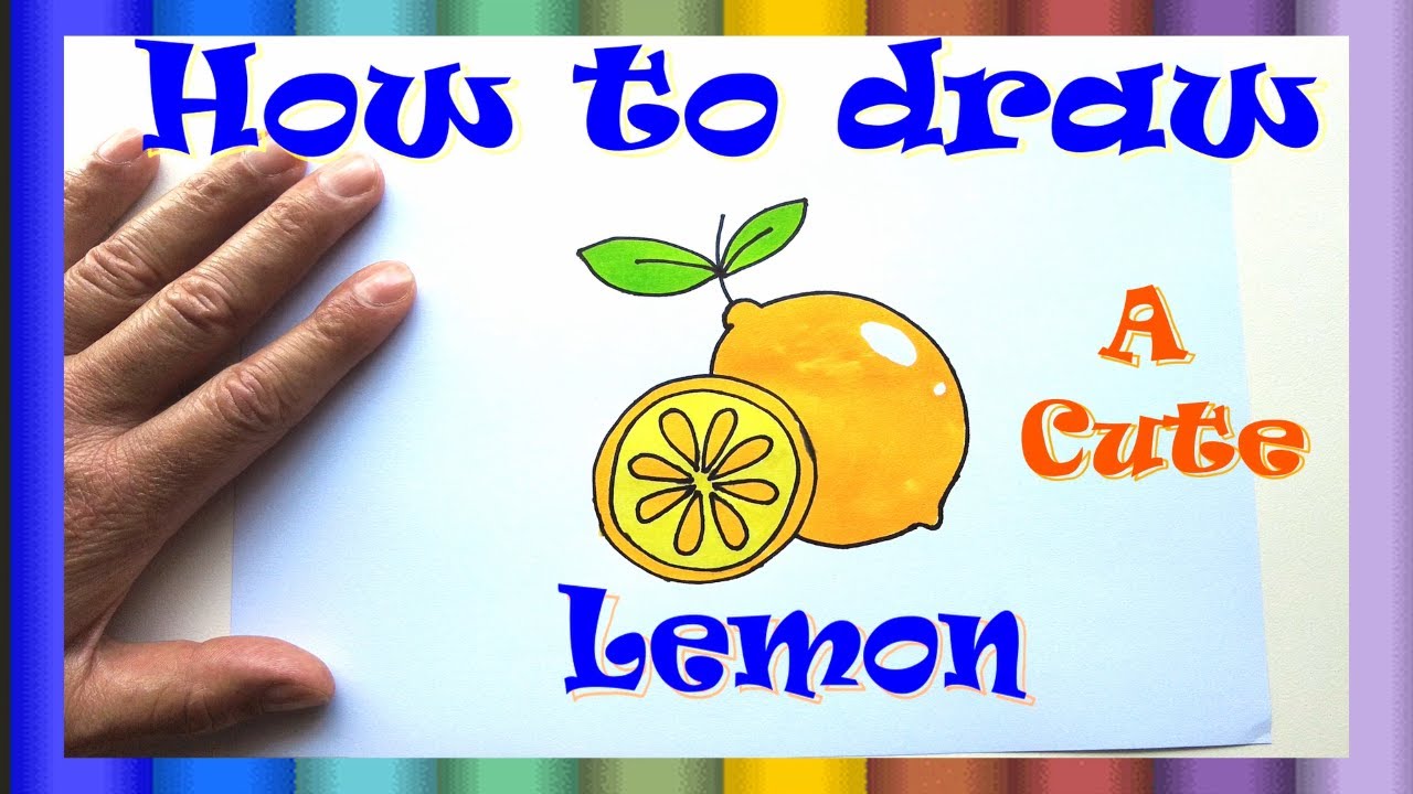 How to draw lemon cute & easy way for kids🍋