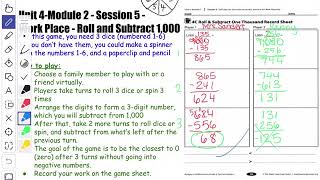 Mrs. Sanders, Bridges - Unit 4 - Module 2 - Session 5 Lesson
