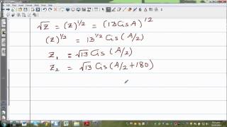 Determining both the square root of 5 + 12 i in a + bi form