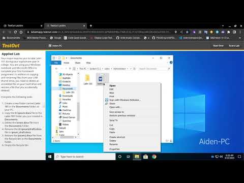 File Managment TestOut LabSim