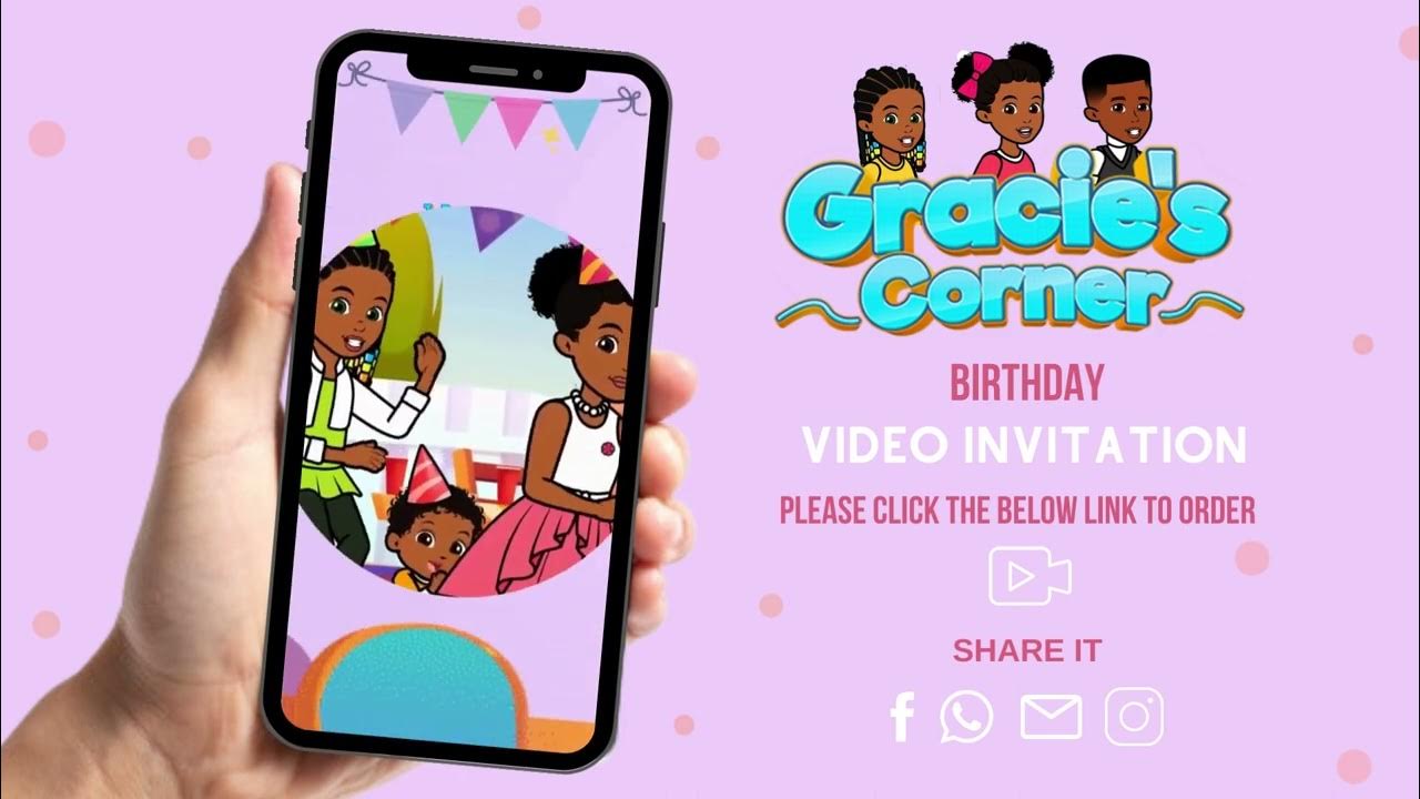 Gracie’s Corner Girl Birthday Video Invitation Gracie’s Corner Theme