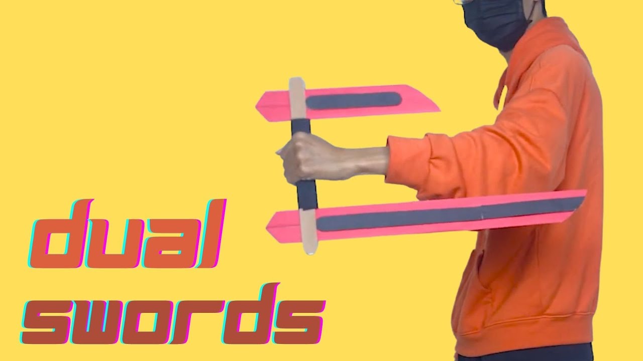 Dual Swords with paper crafts - DIY Weapon Creative