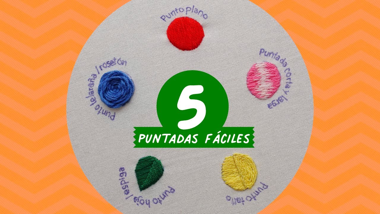 🧵 Las 5 Puntadas MAS FACILES de Relleno para BORDAR a MANO 🧵