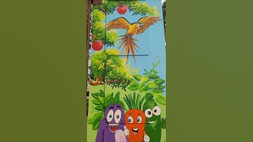 Vẽ tranh tường cột cổng trường mầm non Yên Bình (part 3)