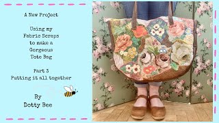 Use your scraps - making a tote bag - pt 3 #embroidery #handbroidery #slowstitch #textileart #sew