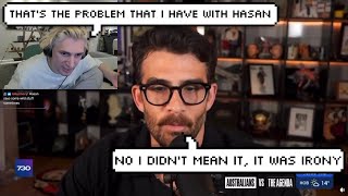xQc Reacts to Hasan Getting Called Out on Live TV Interview for his Violent Rhetoric