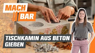 Building a table fireplace with concrete | OBI