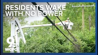 Hundreds of residents wake up with no power after overnight storms