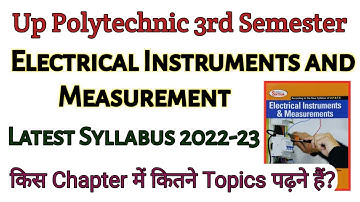 Up Polytechnic 3rd Semester Electrical Instruments & Measurement Syllabus 2022-23 / Hindi & English.