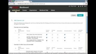 Blackboard - Edit My Courses List